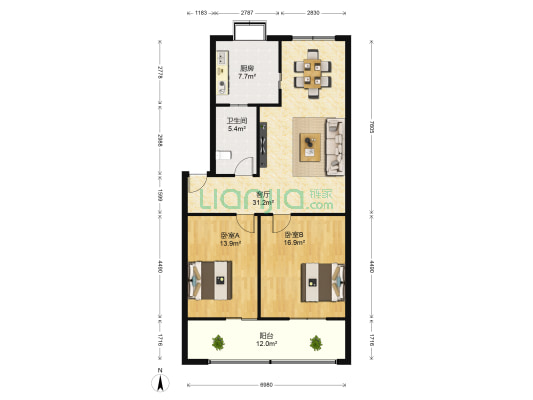 襄阳供电公司变电霁月路小区 2室1厅1卫 101平方