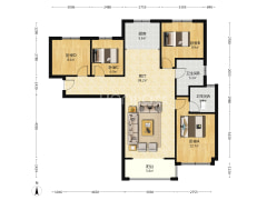 出售 香邑溪谷上园 南北通透四居双卫 带车位-涿州香邑溪谷上园户型图