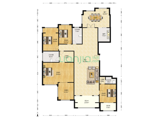 中铁逸都国际C区 4室2厅3卫 268平方