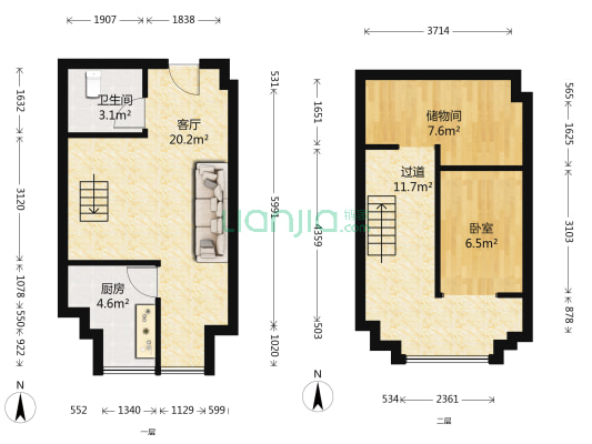 龙汇雅居 1室1厅1卫 45平方