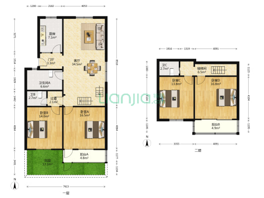 南珠园 4室1厅3卫 155平方