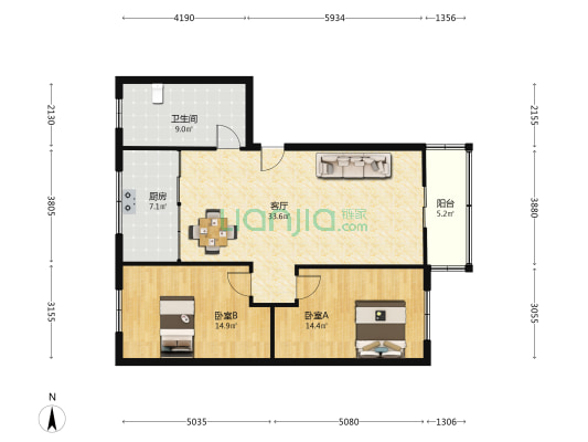 市防疫站住宅楼 2室1厅1卫 100平方