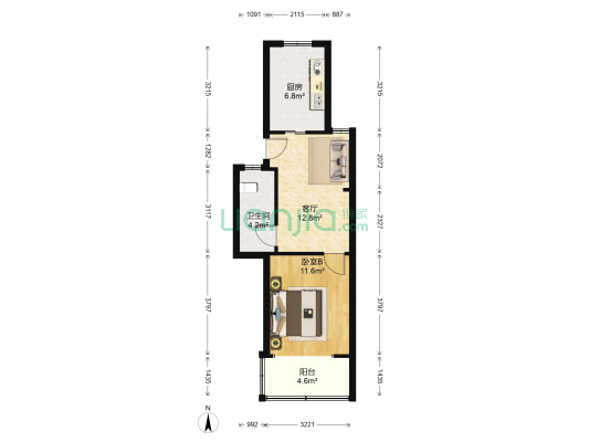 凤鸣苑 1室1厅1卫 50平方