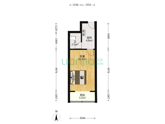 泰安路125弄 1室0厅1卫 32平方