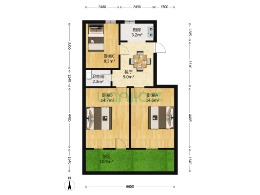 毛家桥弄 3室1厅1卫 68平方