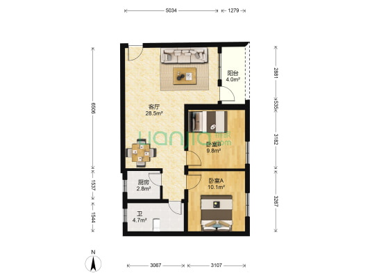 万寿路 2室1厅1卫 73平方