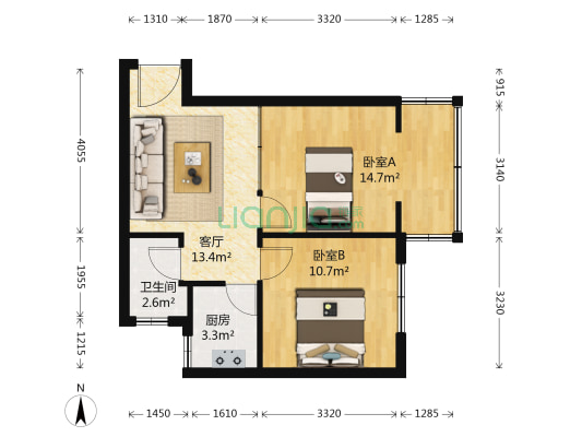 清溪南街11号 2室1厅1卫 55平方