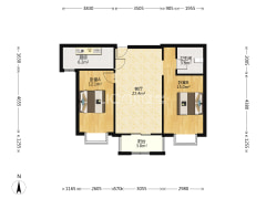 南向两居，采光好，毛坯房任意装。-涿州翡翠城户型图