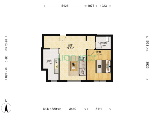 国信 ·嘉邑 1室1厅1卫 66平方