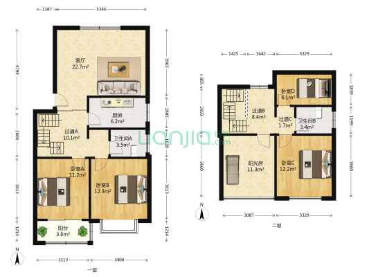 滨河花园(紫辰路) 4室1厅2卫 122平方