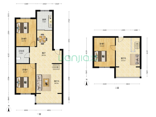 剪炉新村 3室3厅1卫 153平方