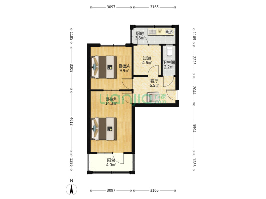 国税局宿舍(礼堂街) 2室1厅1卫 54平方