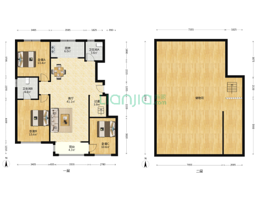 林溪郡花园 3室1厅2卫 132平方