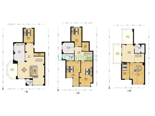 金域中央 6室1厅4卫 178平方