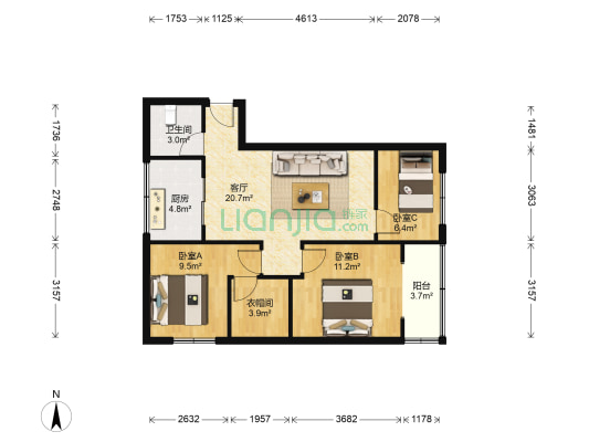 清风巷23号 3室1厅1卫 123平方