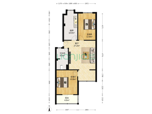 万年路251号 2室1厅1卫 84平方
