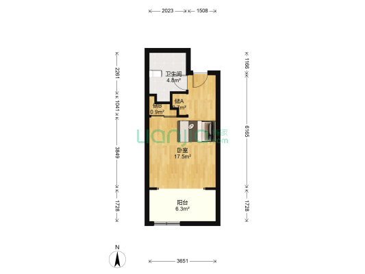 新太原公寓 1室0厅1卫 39平方