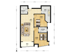 房本满二 中间层 不挡光 看房随时-涿州君临天下御景园户型图