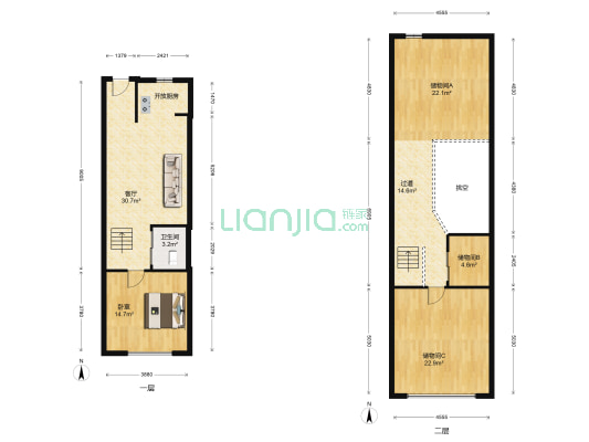 东方城 1室1厅1卫 63平方