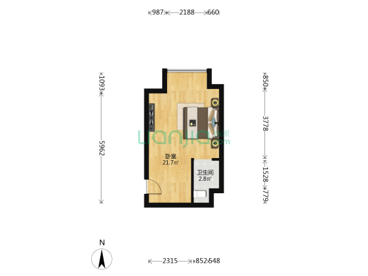 万悦公馆 1室0厅1卫 42平方