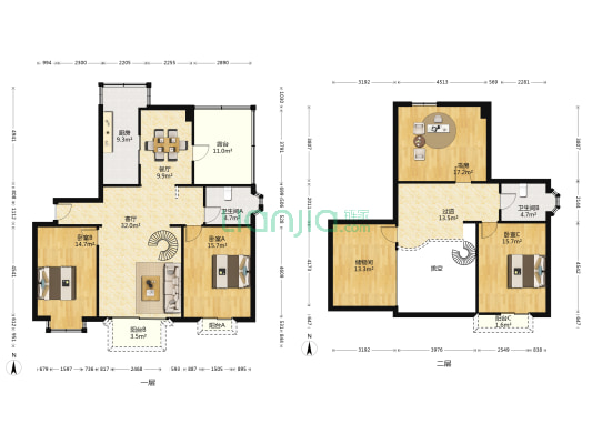 德馨公寓 4室2厅2卫 187平方