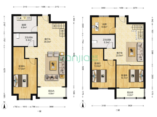 黄海缘居 4室2厅2卫 84平方