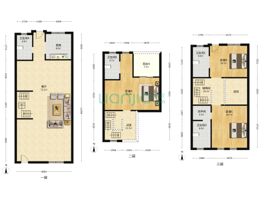 南岛马影河畔C 3室1厅5卫 209平方