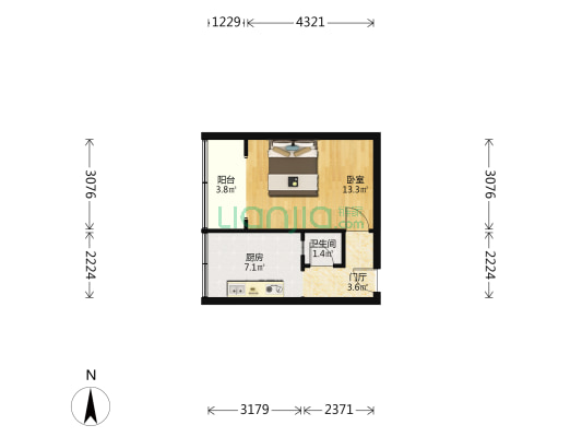 西马棚街25号 1室0厅1卫 29平方