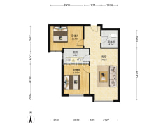 精装修 带家具家电 高楼层 满二 前面无楼 南向随时看-涿州高铁新干线户型图