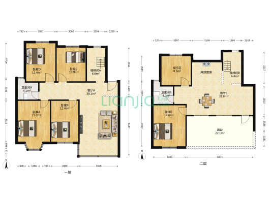 湖沁花园东区 5室2厅2卫 188平方