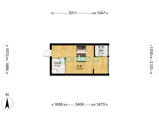 菁华领秀 1室0厅1卫 31平方