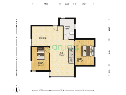 南郡凤凰湾 2室1厅1卫 96平方