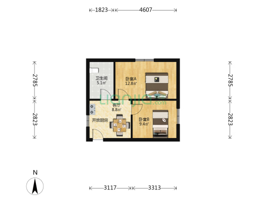 三官弄 2室1厅1卫 50平方