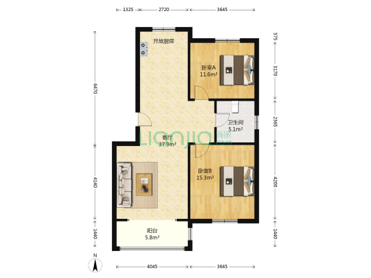 南阜家园 2室1厅1卫 93平方