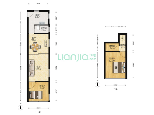 黎明西路四弄 2室2厅1卫 52平方