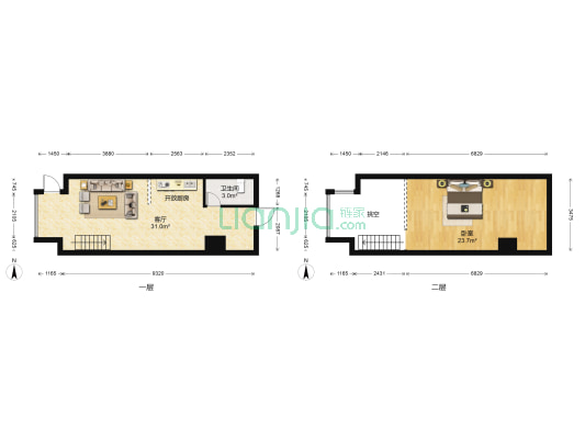 太平洋商业广场 1室1厅1卫 49平方