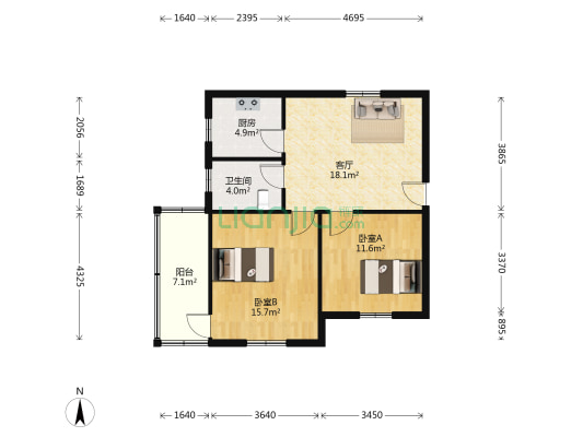 水澈弄 2室1厅1卫 72平方
