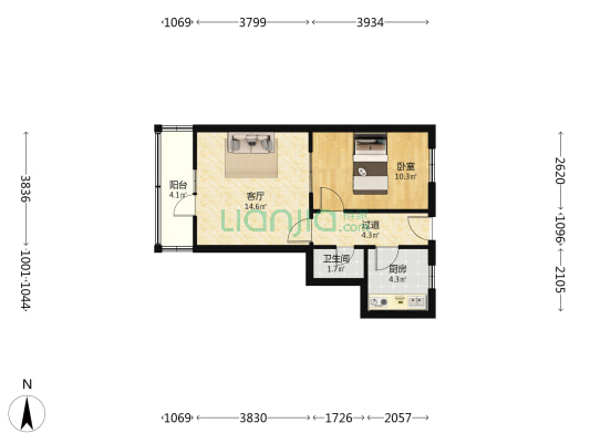 省工商局家属院（火车站西路） 1室1厅1卫 49平方