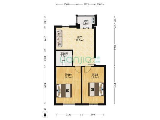 高塘恒春 2室1厅1卫 0平方