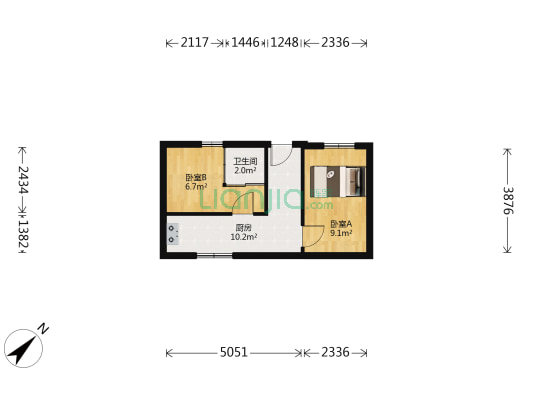 三德里(和平区) 2室0厅1卫 19平方