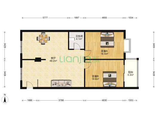 新大陆小区 2室1厅1卫 116平方