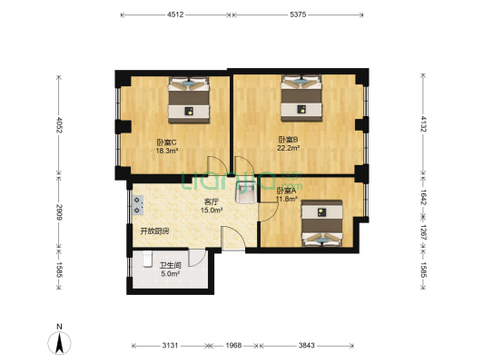 长江路南二巷 3室1厅1卫 105平方