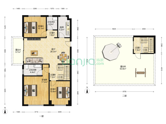 碧桂园龙城天墅 3室1厅2卫 132平方