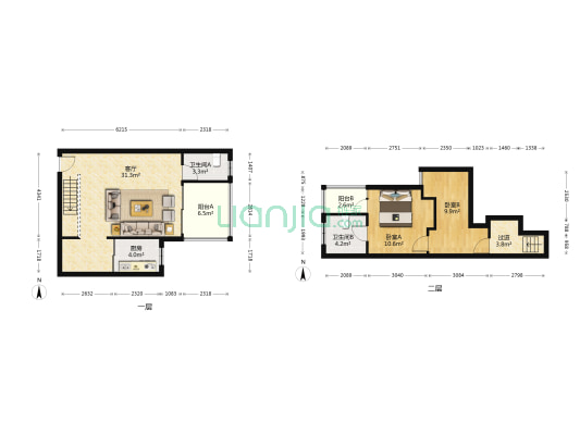 达安河畔雅苑 2室1厅2卫 101平方
