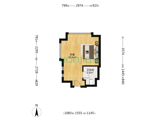 贵和金街 1室0厅1卫 40平方