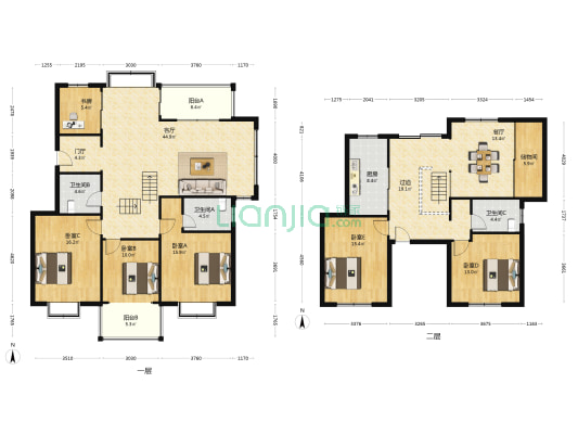 万鸿银座 6室2厅3卫 226平方