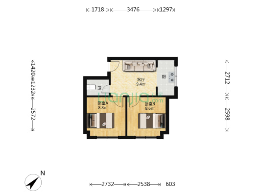 永利公寓 2室1厅1卫 42平方