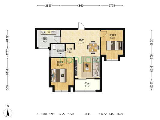 河晏小区 2室1厅1卫 82平方