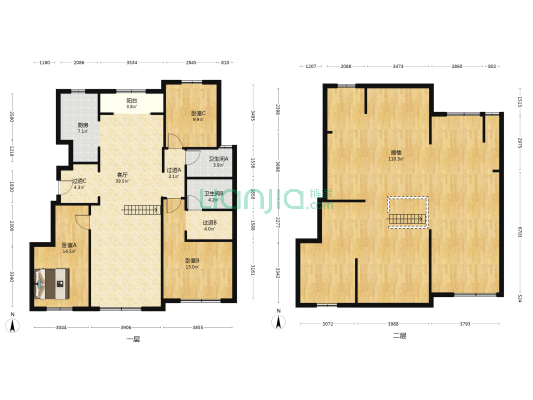 公元大观 3室1厅2卫 190平方