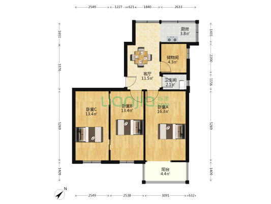 伟英里 3室1厅1卫 81平方